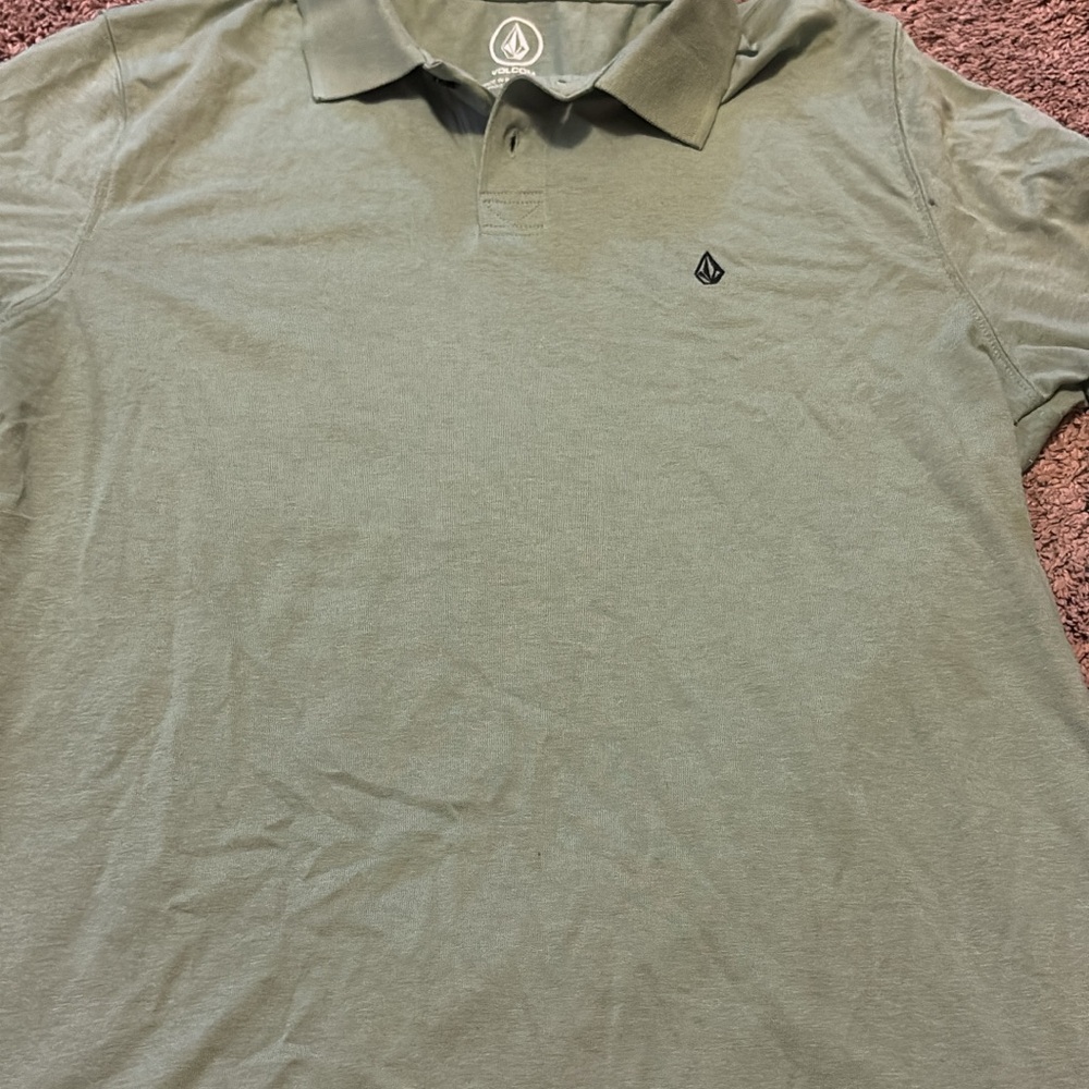 Volcom Men's Olive Polo Shirt